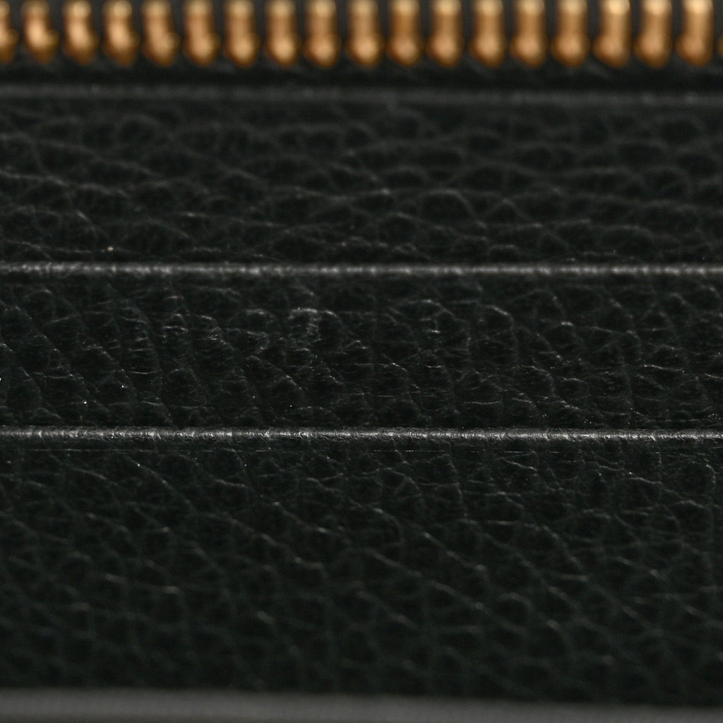 Gucci Dollar Calfskin GG Marmont Zip Around Wallet Black