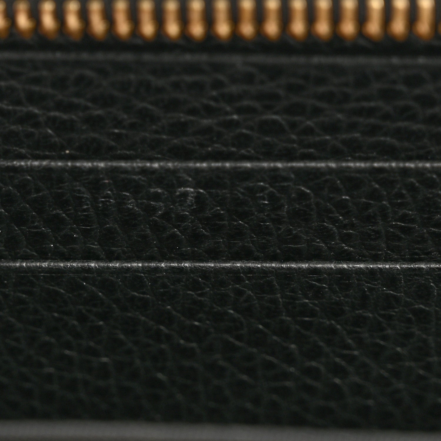 Gucci Dollar Calfskin GG Marmont Zip Around Wallet Black