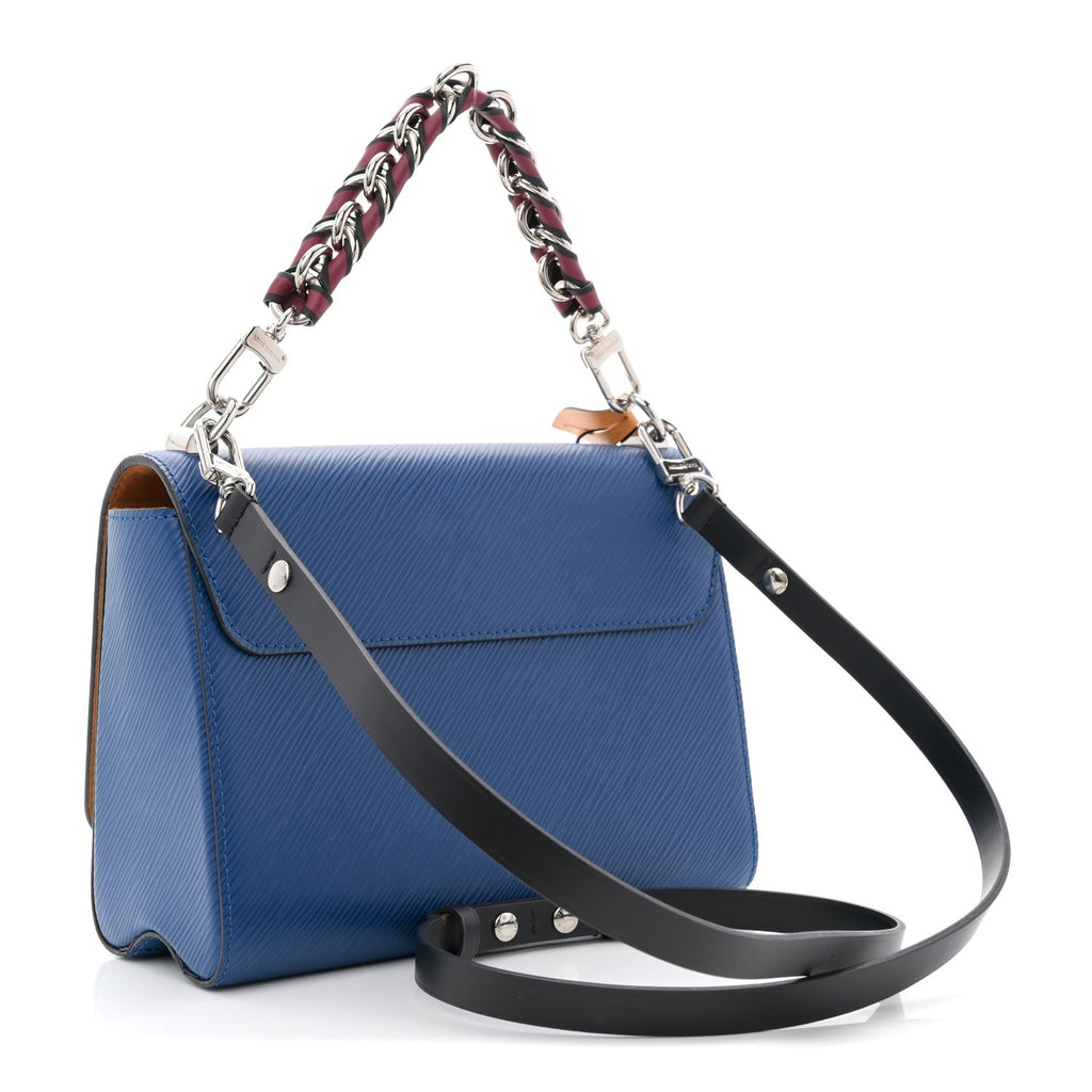 Louis Vuitton Epi Twist Braided Strap Shoulder Bag MM Bleu Roi