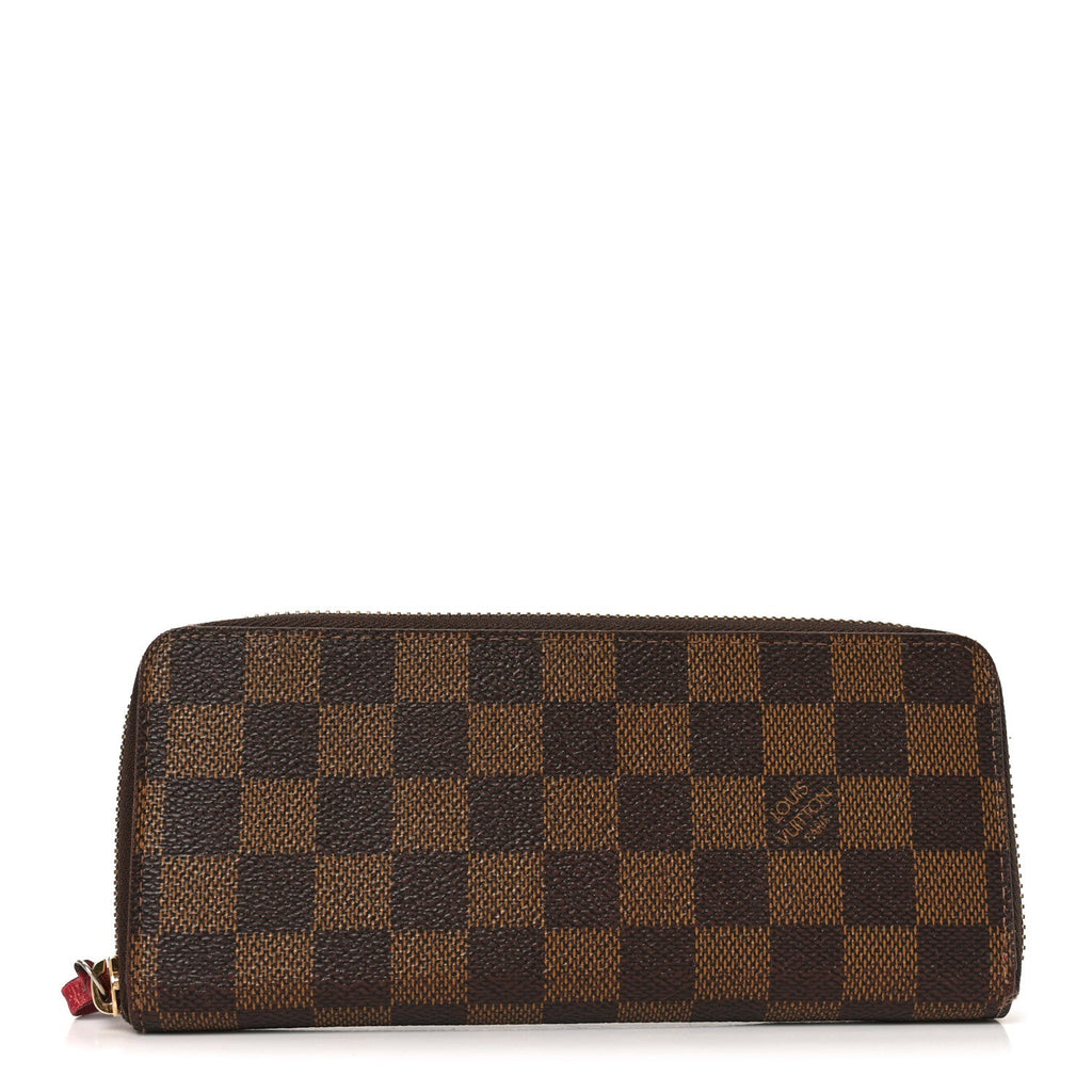 Louis Vuitton Damier Ebene Clemence Wallet Cherry