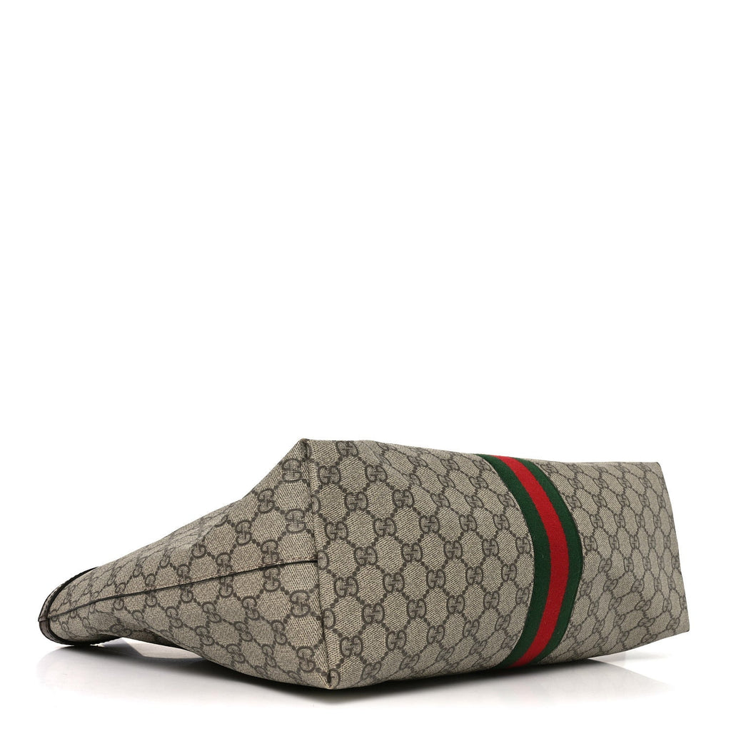 Gucci GG Supreme Monogram Medium Ophidia Shopping Tote Brown