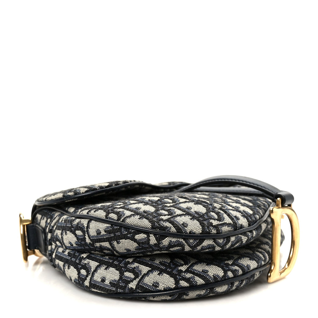 Christian Dior Oblique Saddle Bag Blue