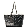 Chanel Vinyl Funny Tweed Patchwork Tote Grey