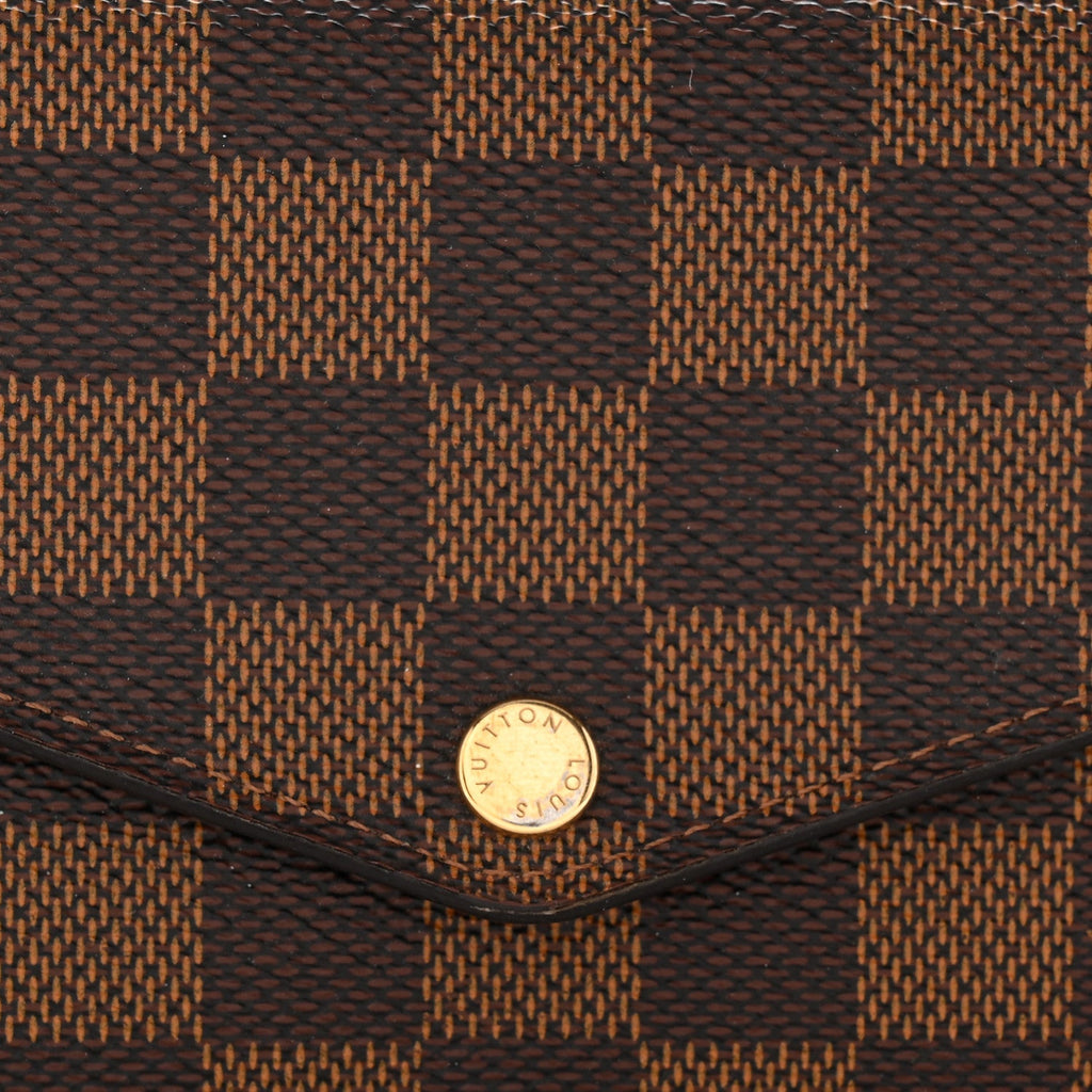 Louis Vuitton Damier Ebene Sarah Wallet NM Rose Ballerine