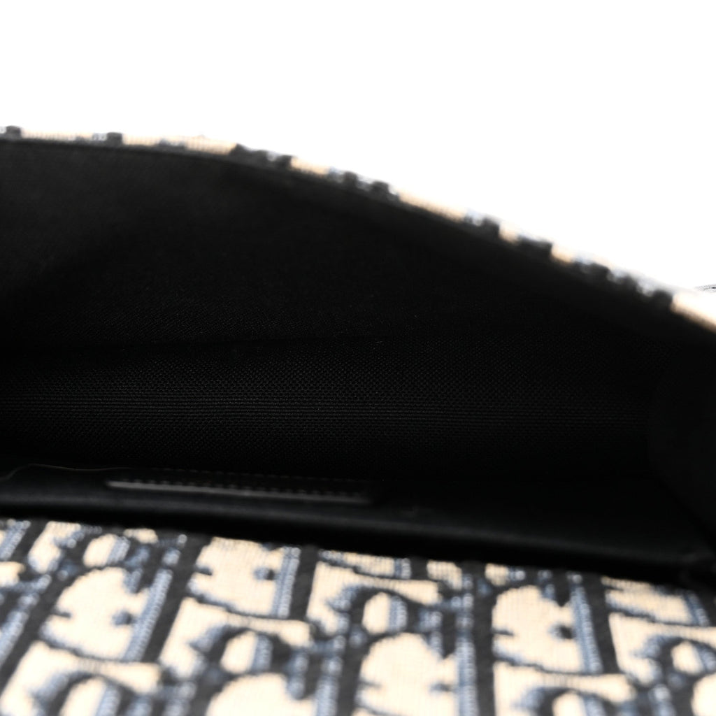 Christian Dior Oblique 30 Montaigne East West Chain Flap Bag Blue