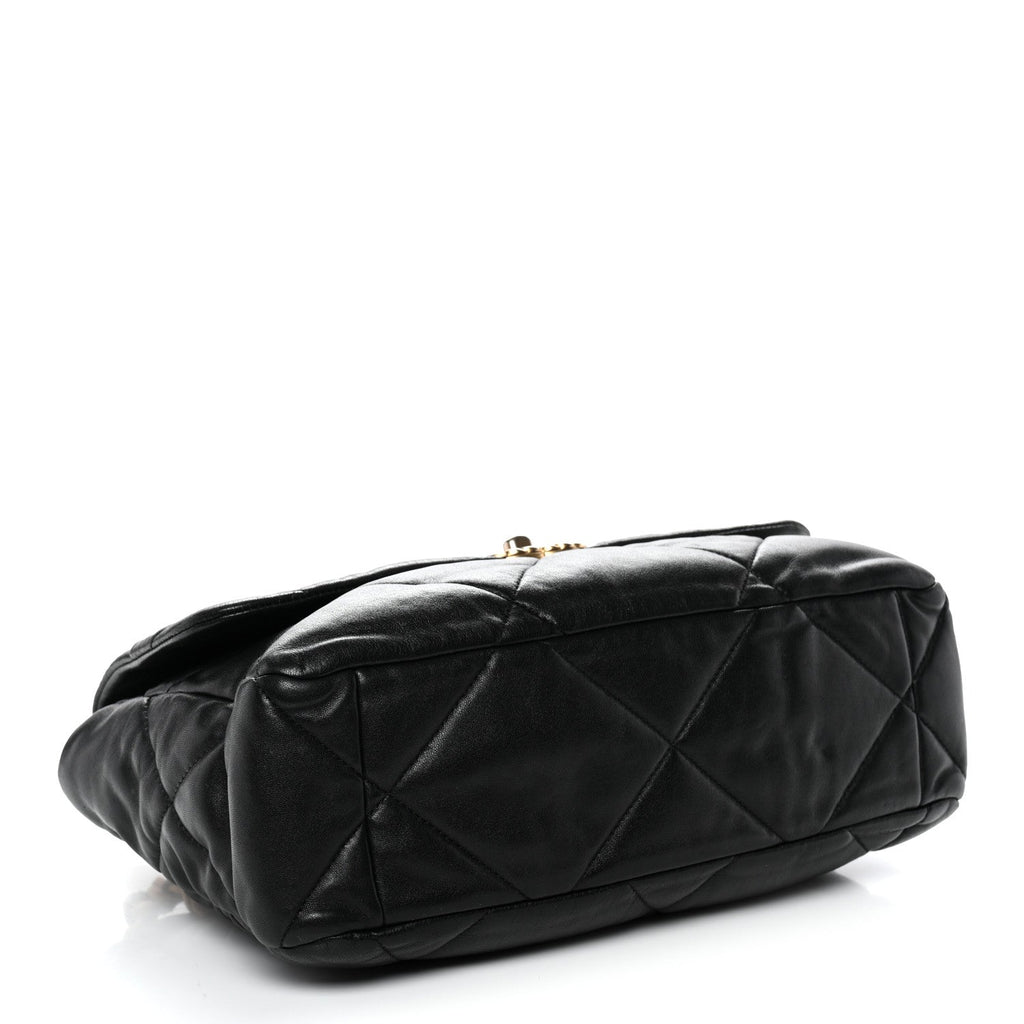 Chanel Goatskin Quilted Large Chanel 19 Flap Black