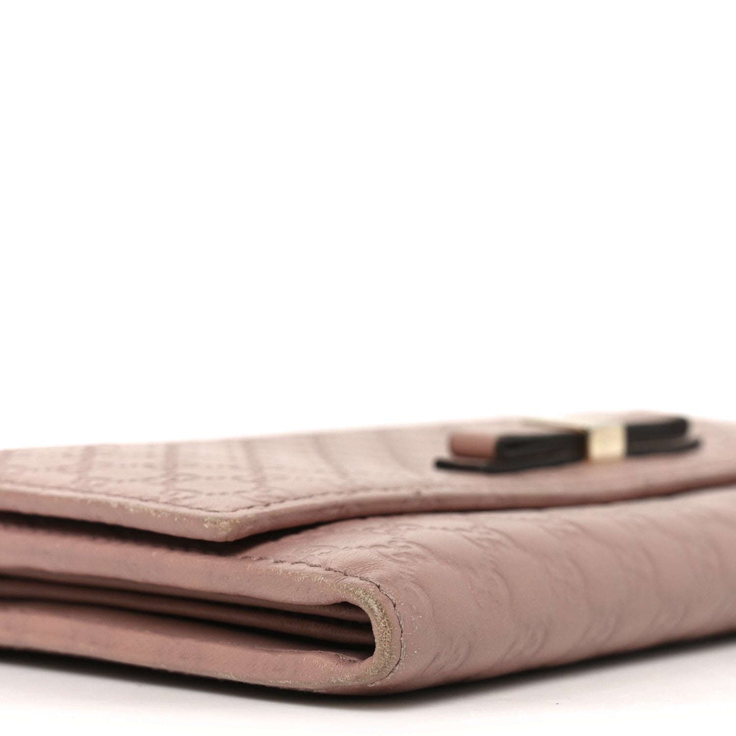 Gucci Microguccissima Bow Continental Wallet Soft Pink
