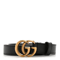 Gucci Calfskin Double G 20mm Belt 80 32 Black