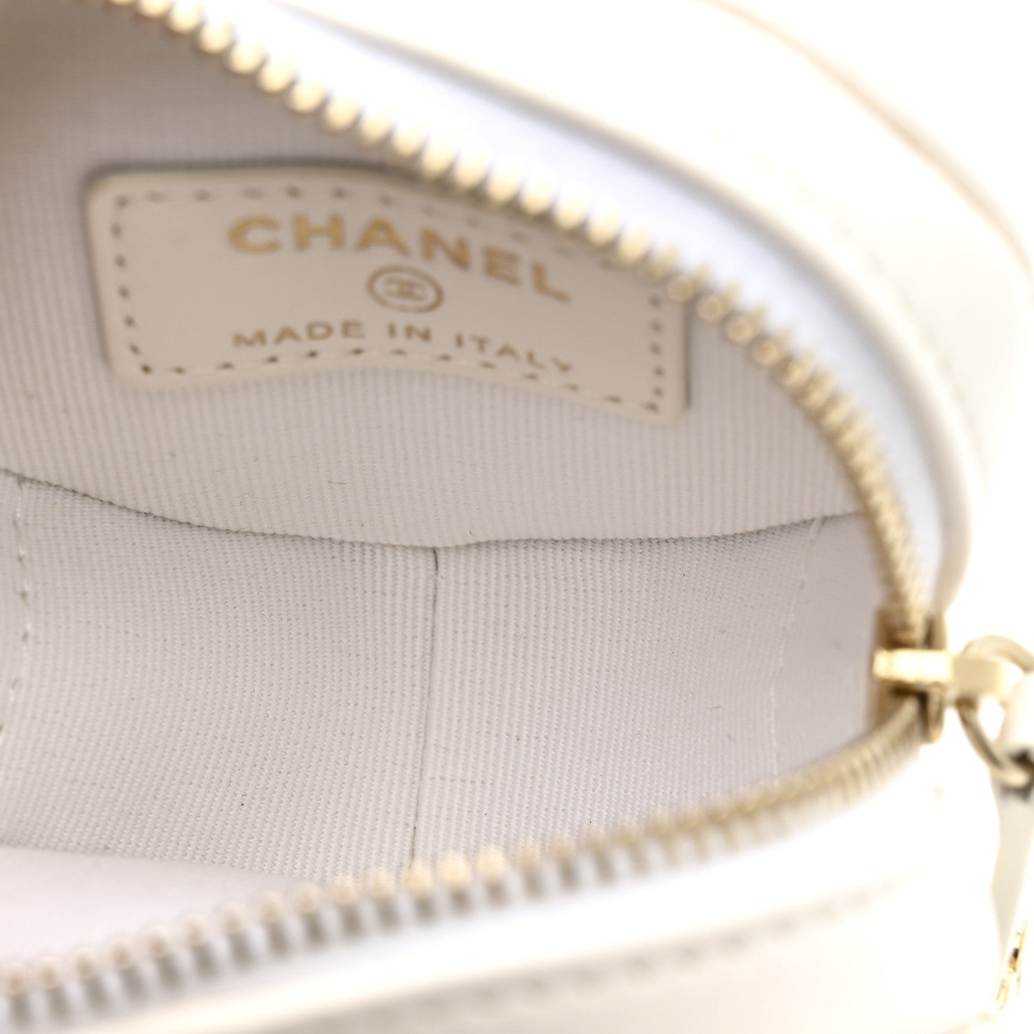 Lambskin Quilted CC Mini In Love Heart Bag Charm White