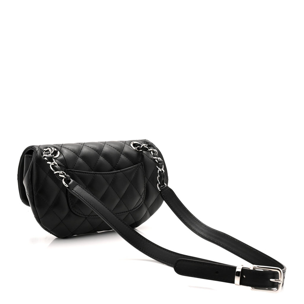 Chanel Calfskin Quilted CC Uniform Flap Belt Bag Black