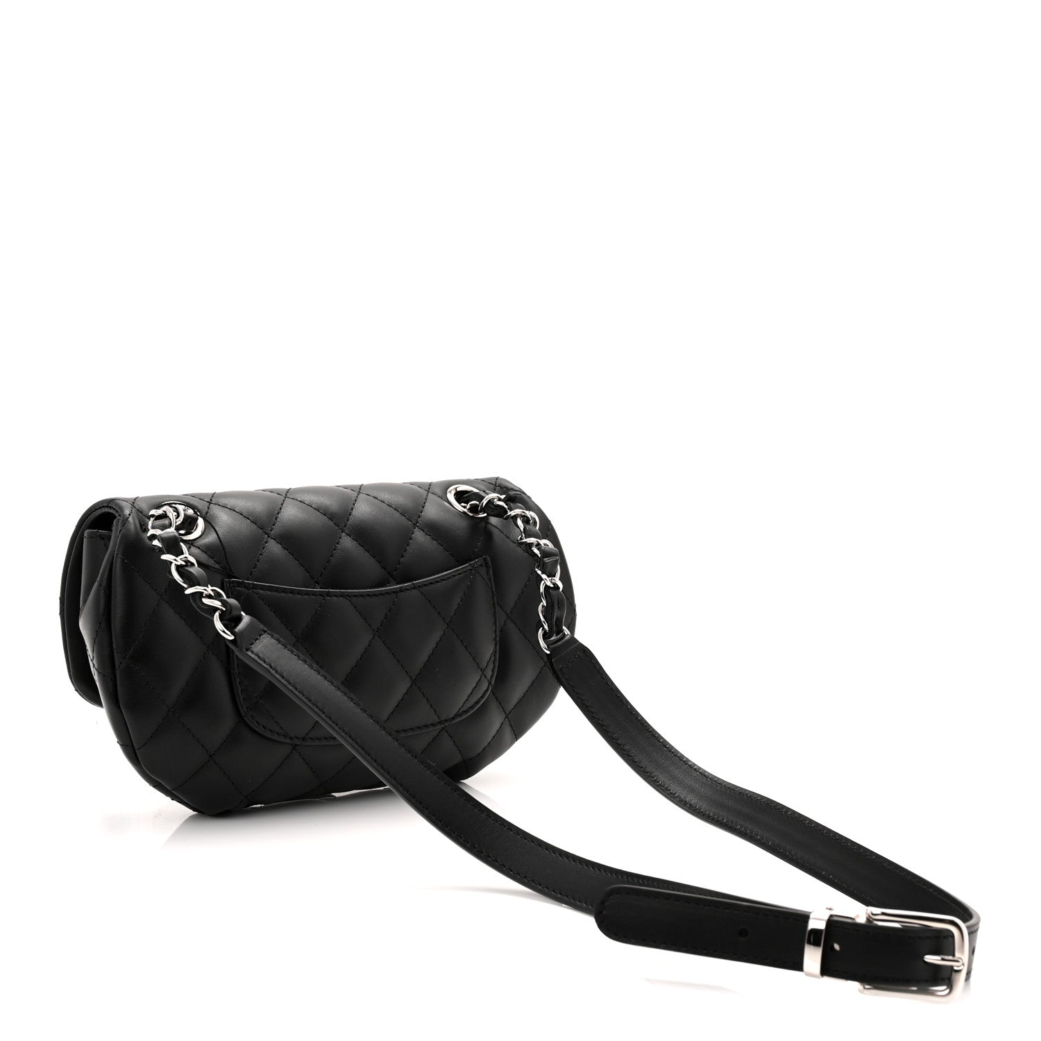 Chanel Calfskin Quilted CC Uniform Flap Belt Bag Black
