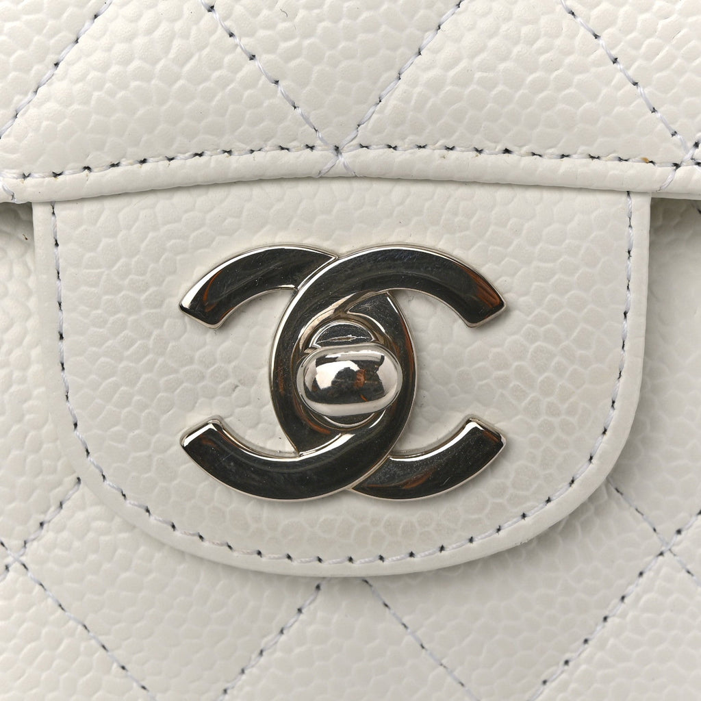 Chanel Caviar Quilted Medium Double Flap White