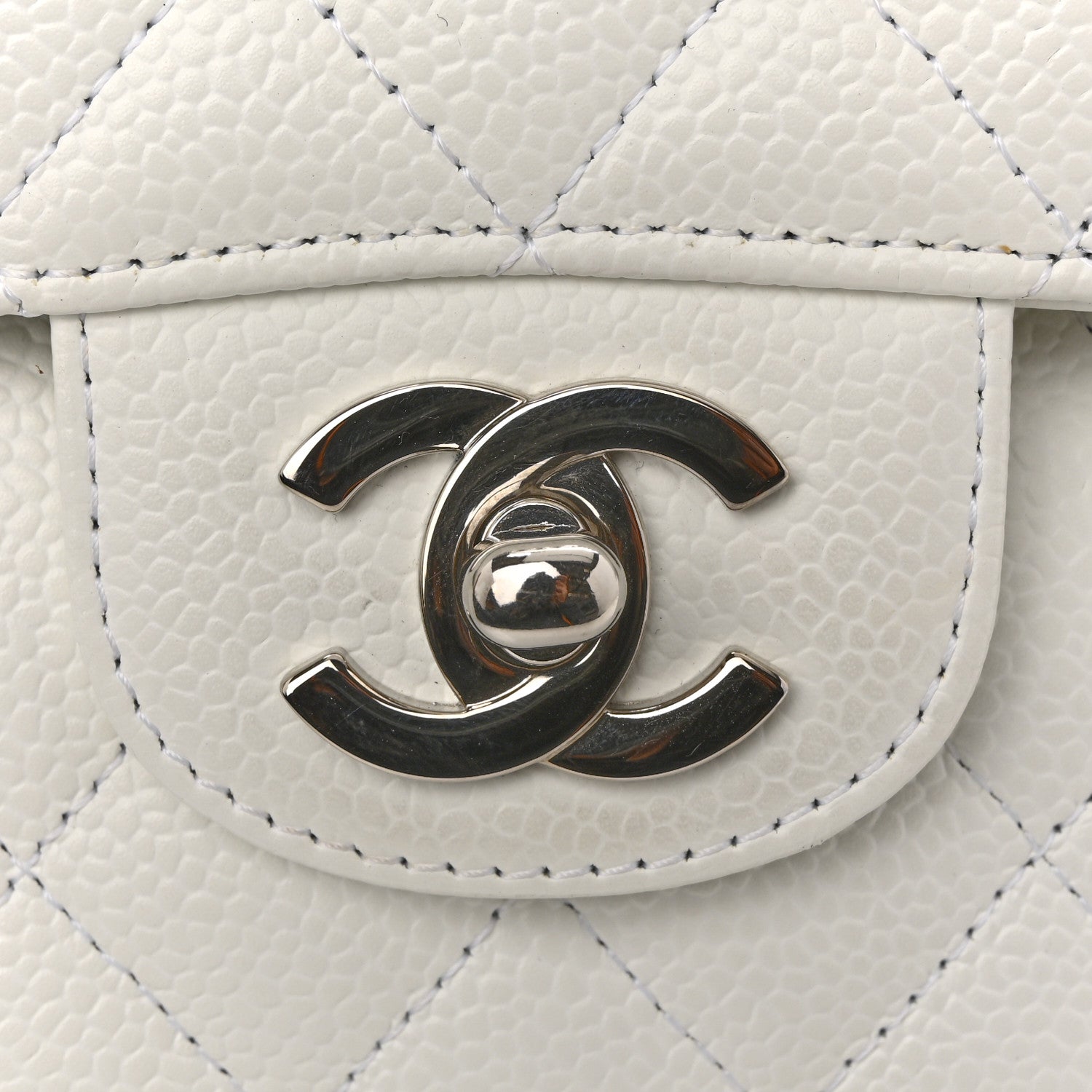 Chanel Caviar Quilted Medium Double Flap White