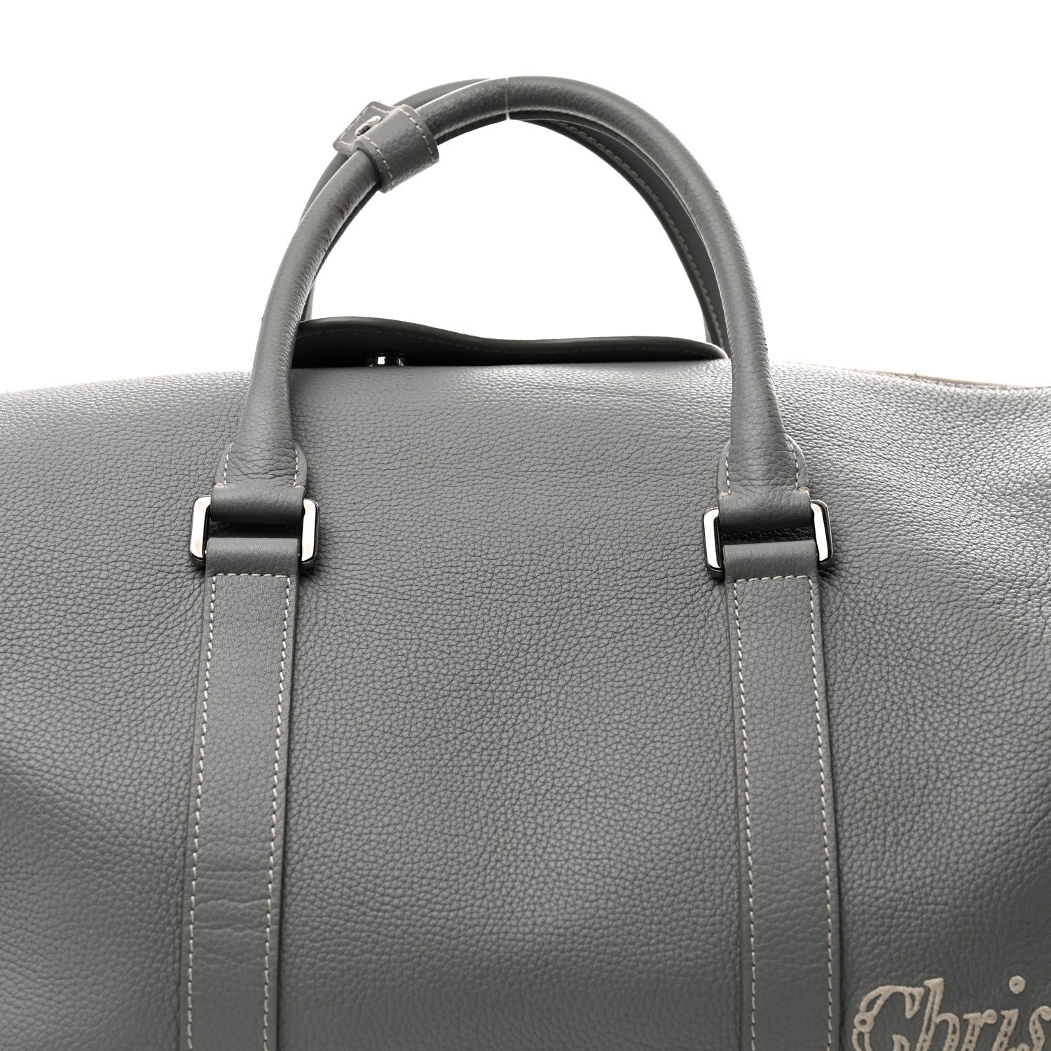 Christian Dior Calfskin Lingot 50 Bag Grey