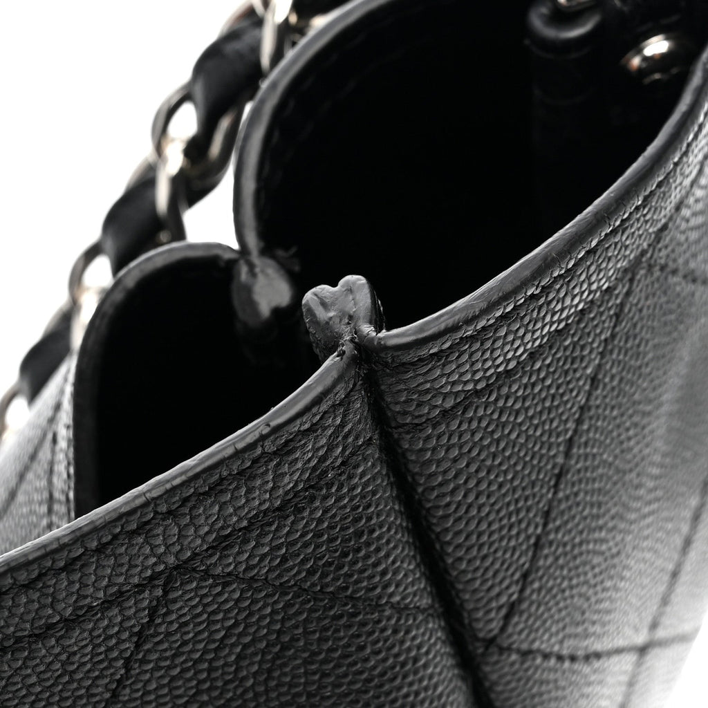 Chanel Caviar Stitched Large Lady Coco Shopping Tote Black