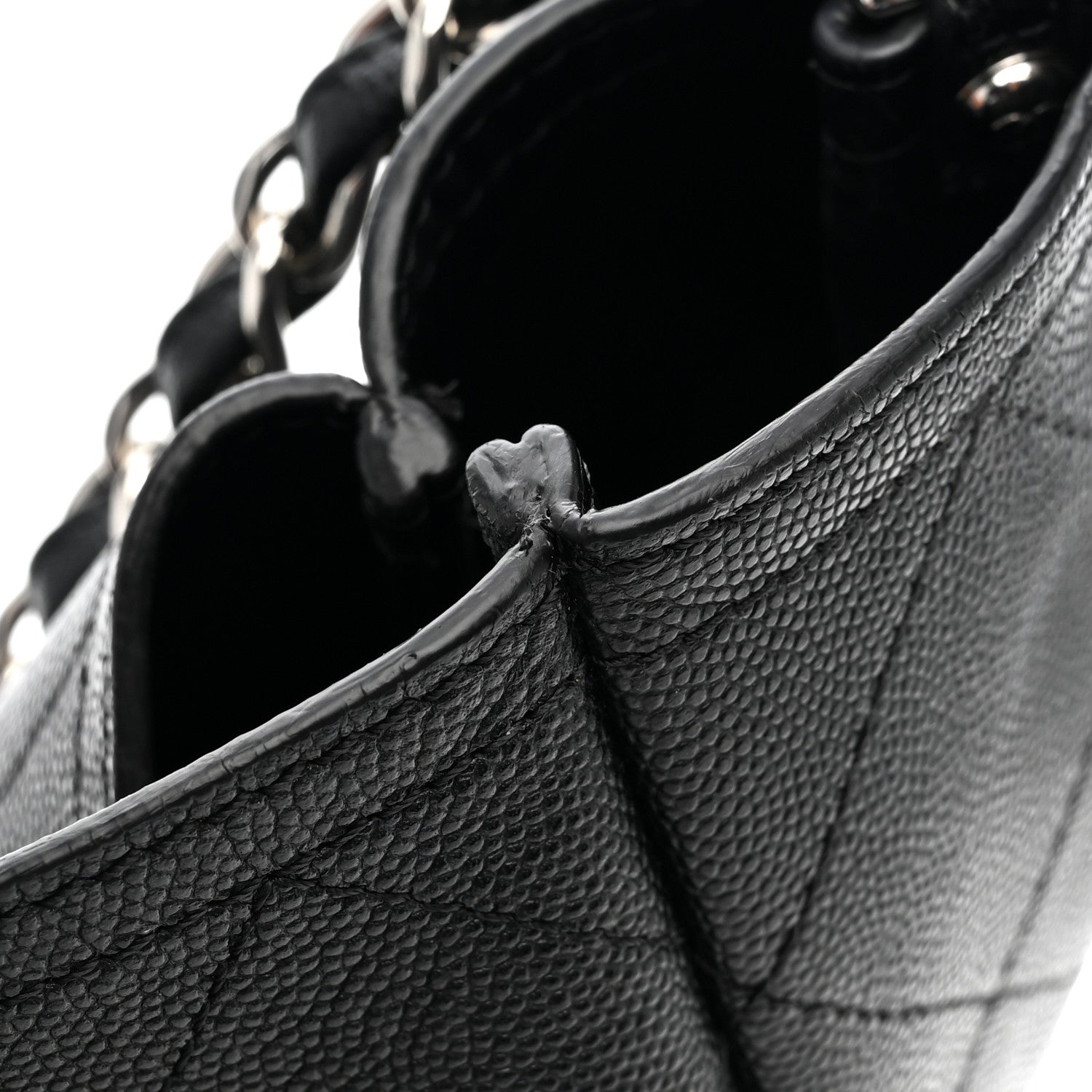 Chanel Caviar Stitched Large Lady Coco Shopping Tote Black