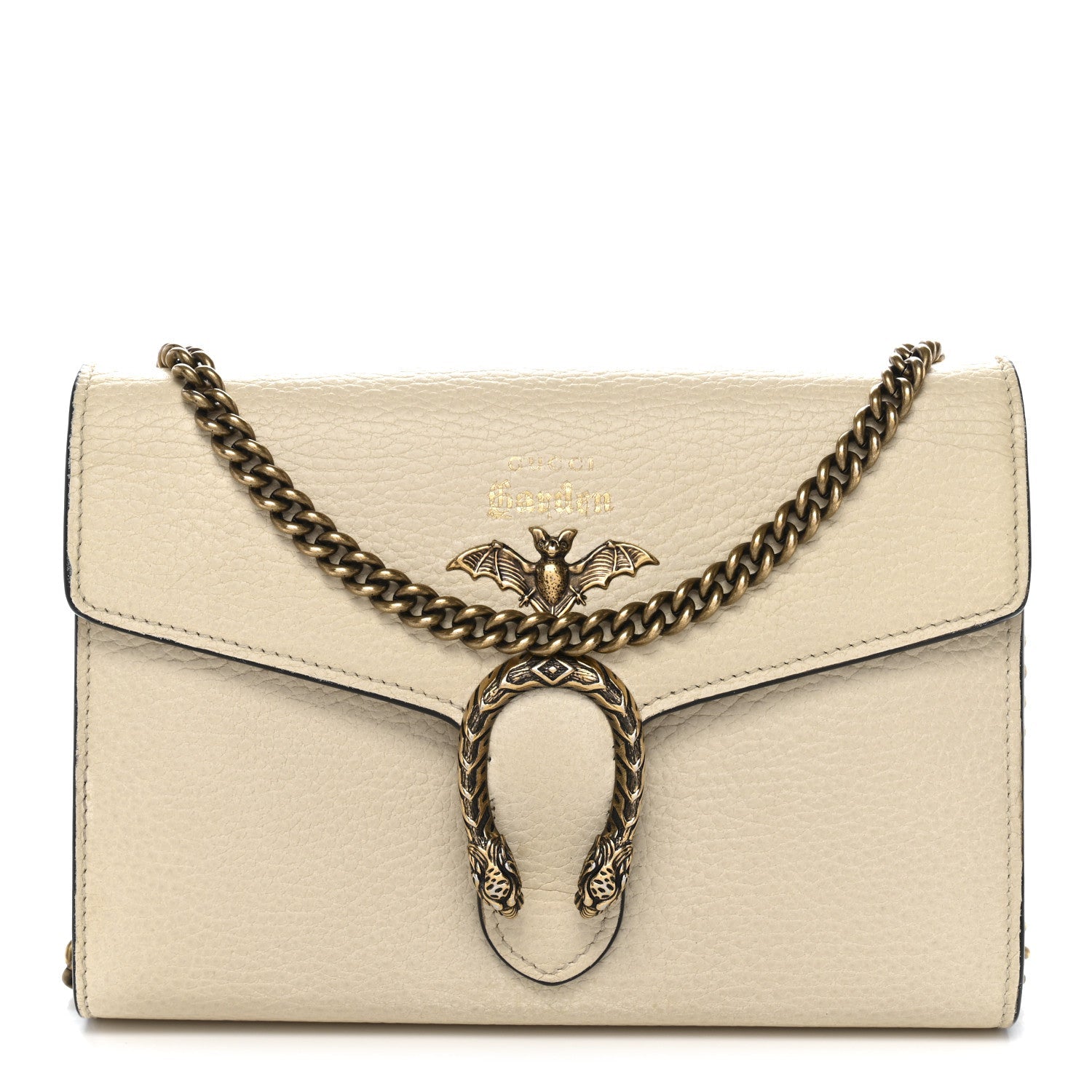 Gucci Calfskin Garden Dionysus Chain Wallet Off White