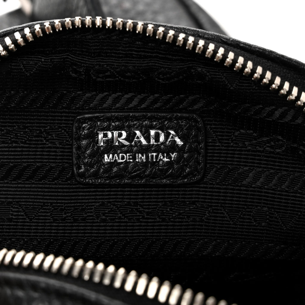 Prada Vitello Daino Soft Mini Crossbody Bag Black