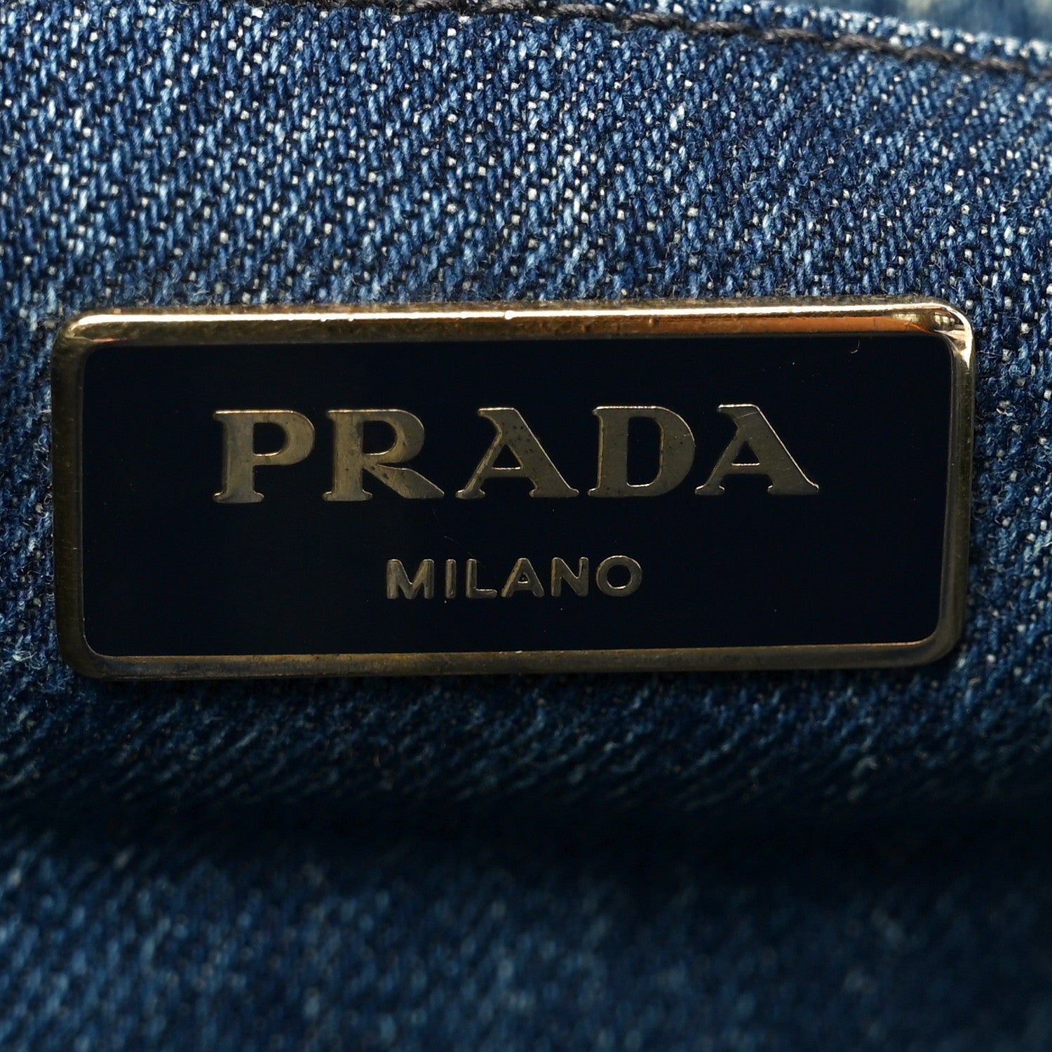 Prada Denim Logo Tote Avio