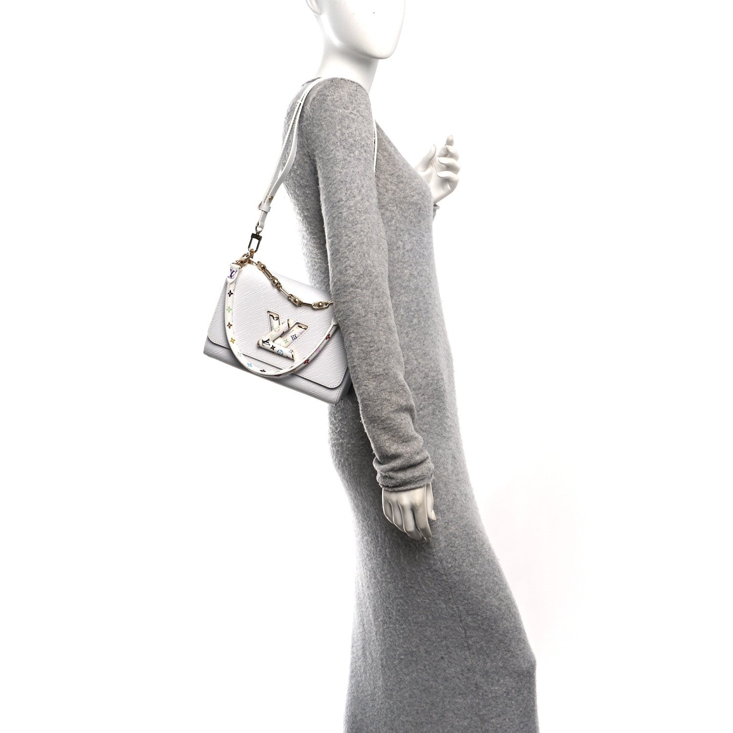 Louis Vuitton LV X TM Epi Twist MM Slim Shoulder Bag White