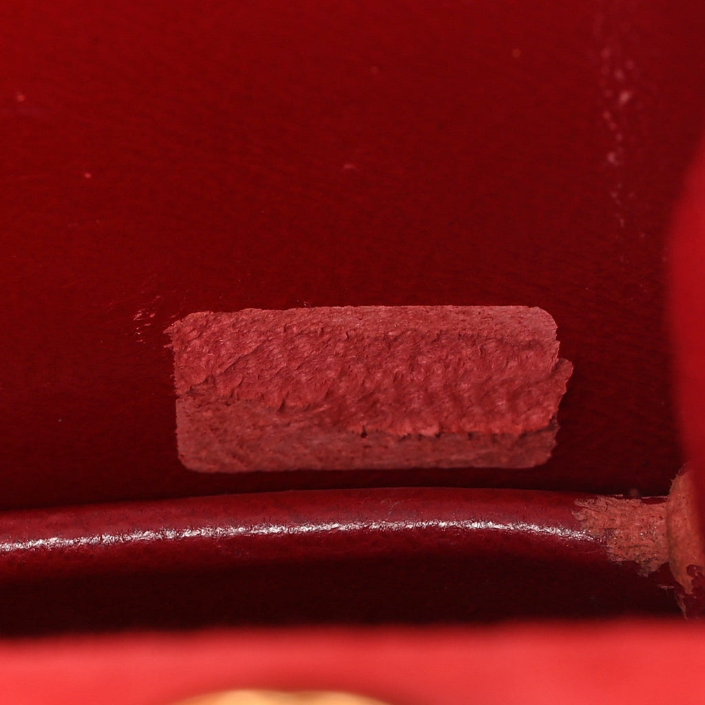 Chanel Suede Quilted Mini Square Flap Red