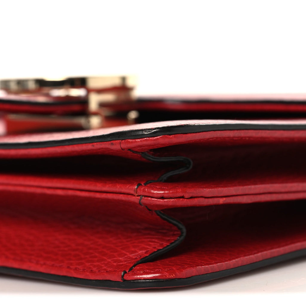 Gucci Dollar Calfskin Small Interlocking G Shoulder Bag Red