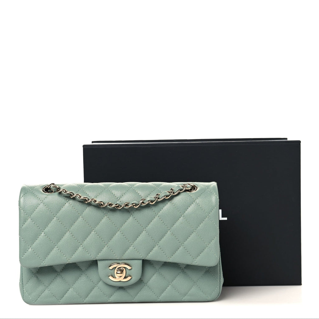 Chanel Caviar Quilted Medium Double Flap Dark Green