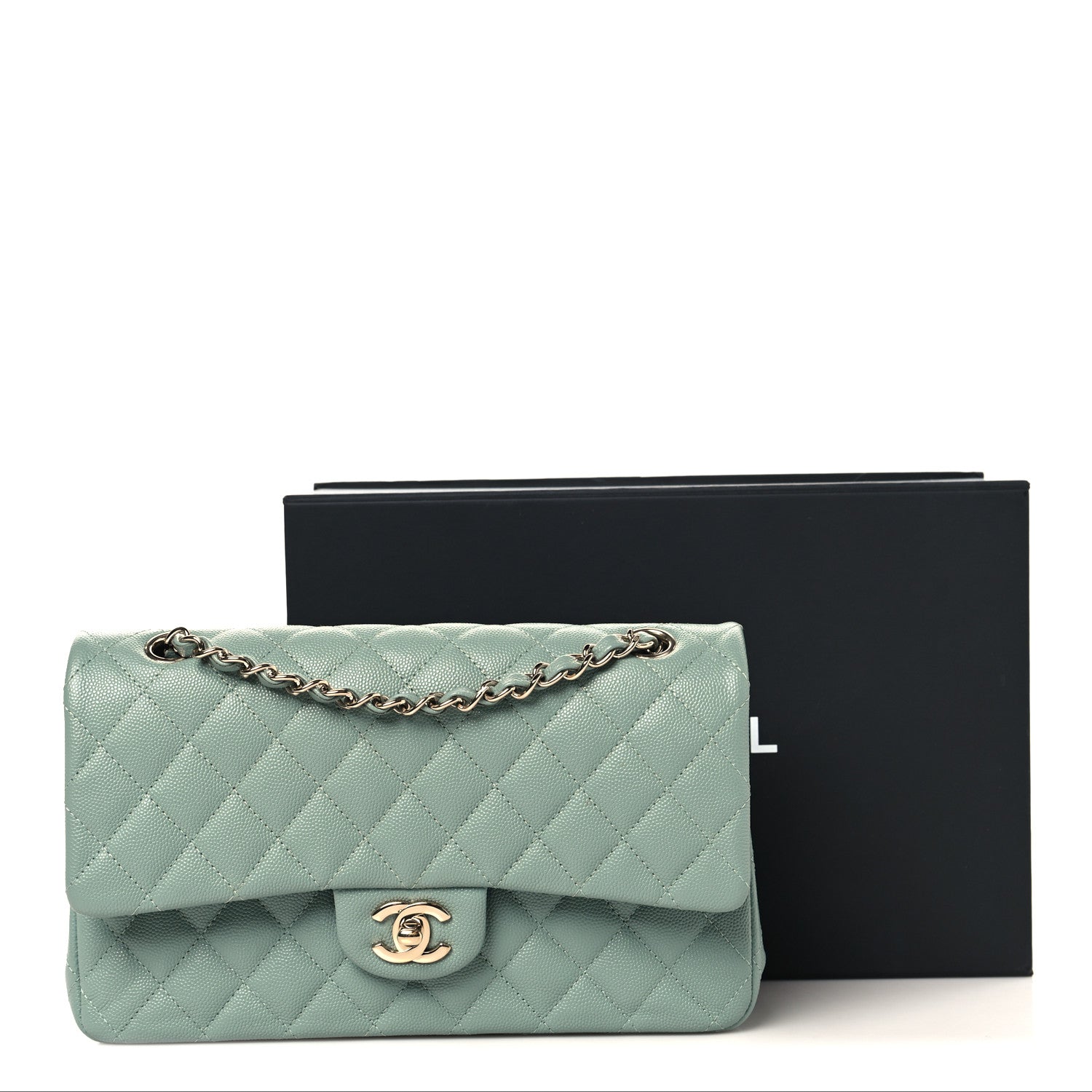 Chanel Caviar Quilted Medium Double Flap Dark Green