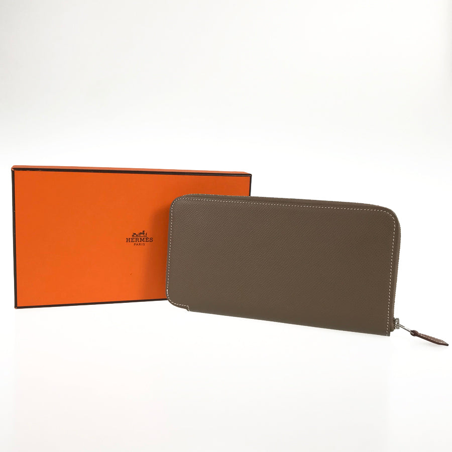 HERMES Azap Long Silkine Long wallet Round zipper