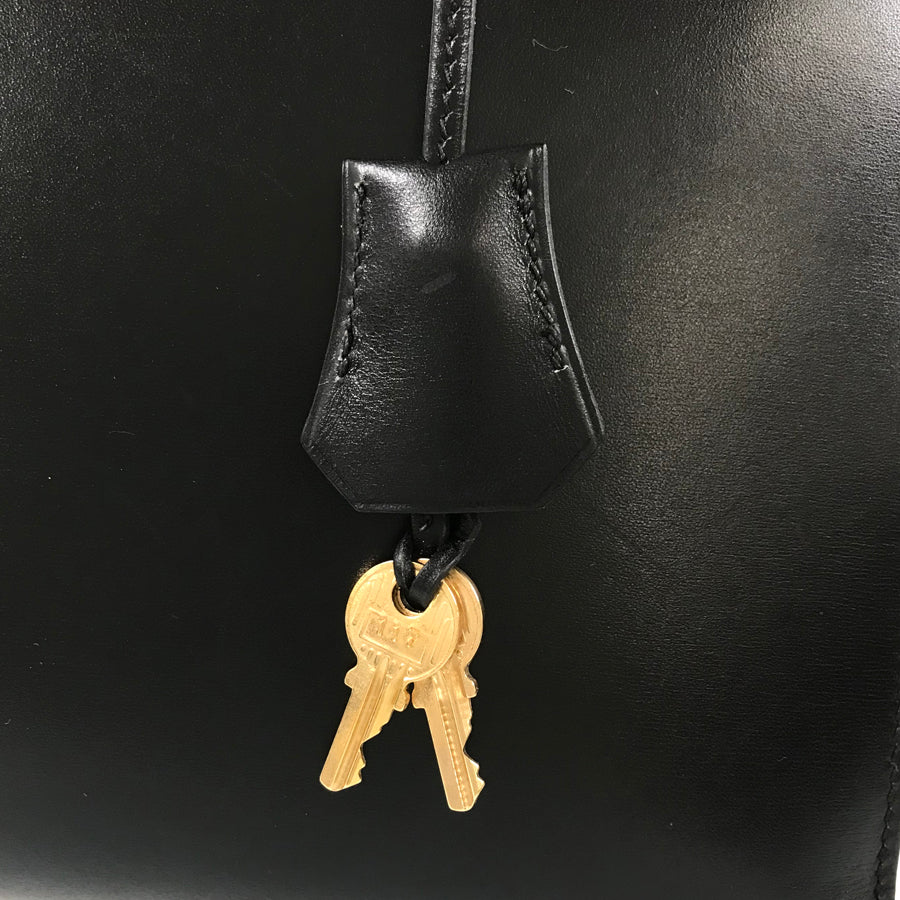 HERMES □C (Made in 1999) Box calf Gold Hardware Handbag
