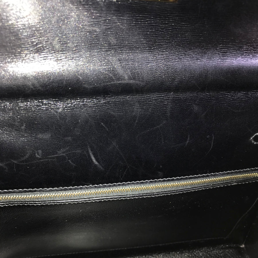 HERMES □C (Made in 1999) Box calf Gold Hardware Handbag