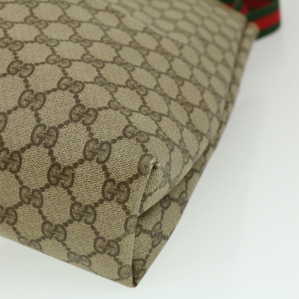 GUCCI Web Sherry Line GG Canvas Tote Bag Beige Red Green  fm1307