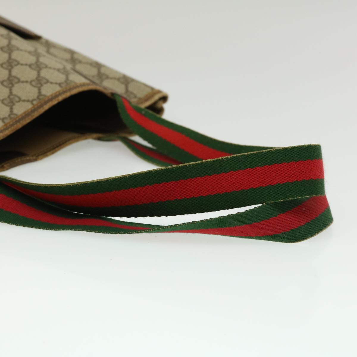 GUCCI Web Sherry Line GG Canvas Tote Bag Beige Red Green  fm1307