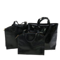 GUCCI Hand Bag Leather 3Set Black  fm1716