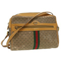 GUCCI Micro GG Canvas Web Sherry Line Shoulder Bag Beige Red Green  fm1935