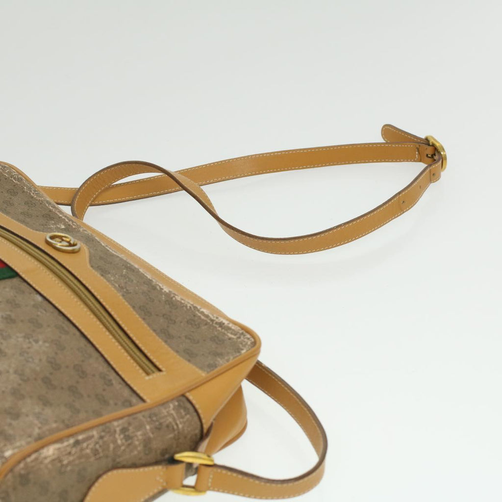 GUCCI Micro GG Canvas Web Sherry Line Shoulder Bag Beige Red Green  fm1935