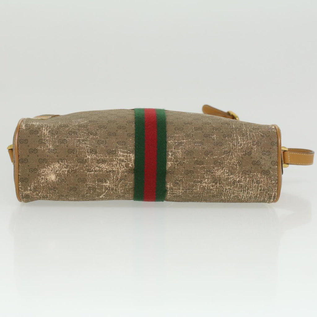 GUCCI Micro GG Canvas Web Sherry Line Shoulder Bag Beige Red Green  fm1935