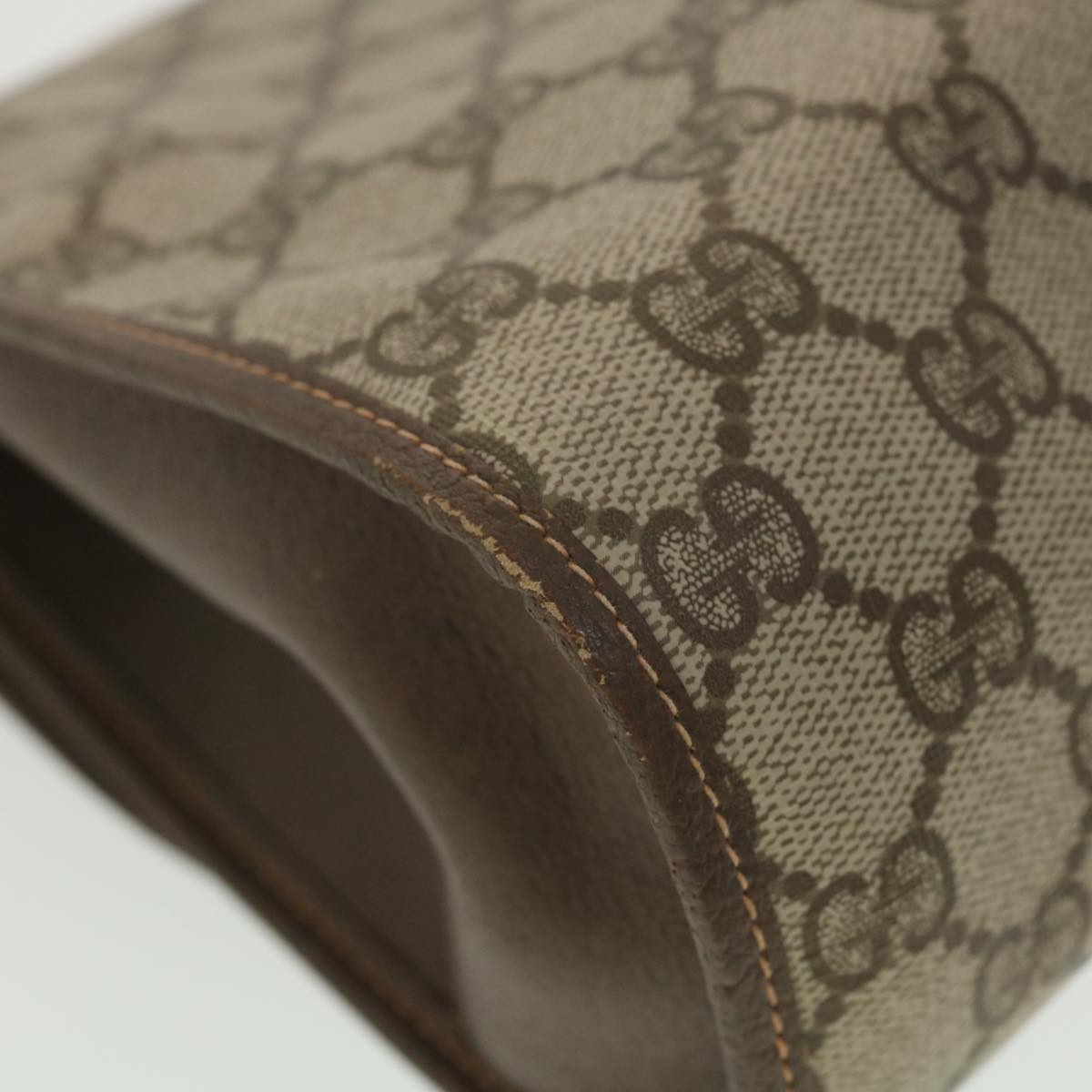 GUCCI GG Canvas Web Sherry Line Clutch Bag Beige Red 156.01.031  fm2132
