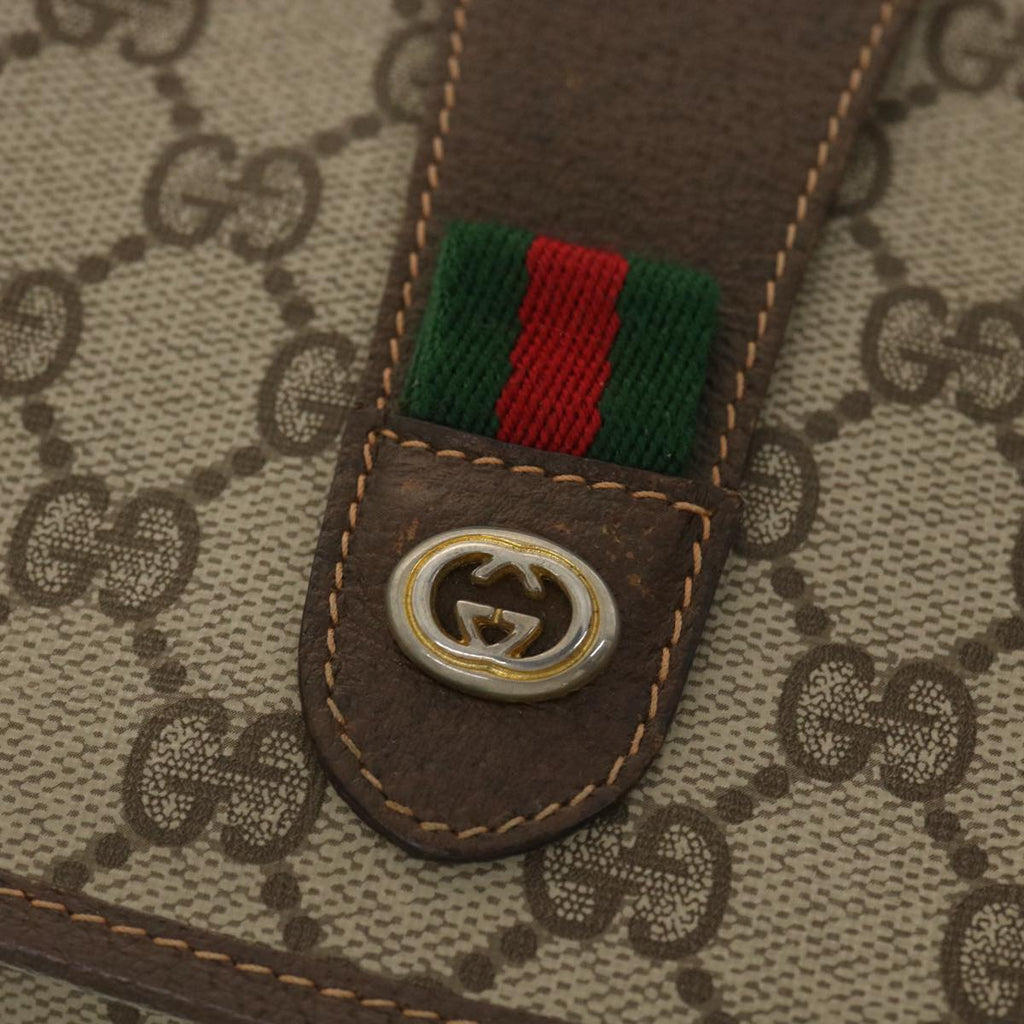 GUCCI GG Canvas Web Sherry Line Clutch Bag Beige Red 156.01.031  fm2132
