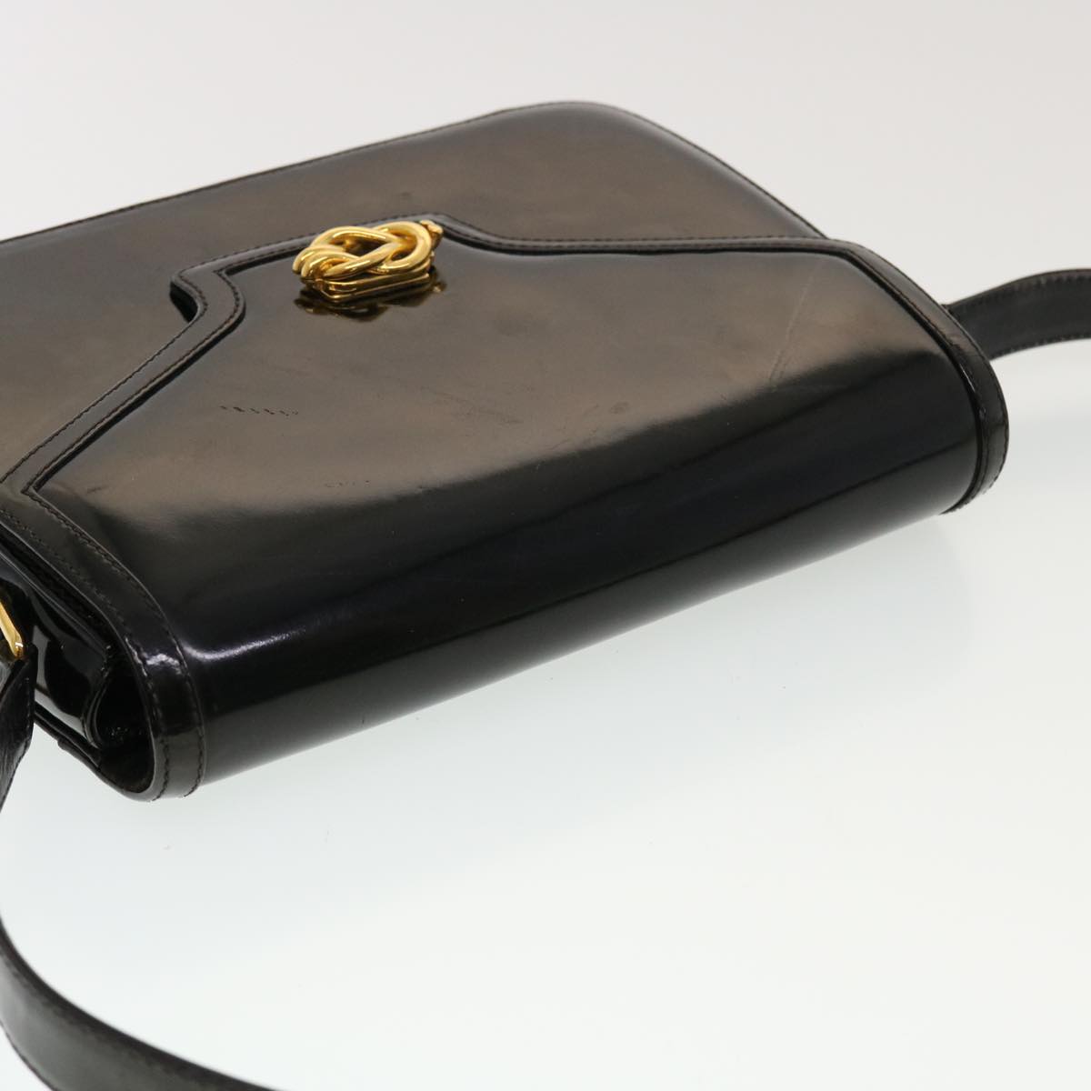 GUCCI Shoulder Bag Patent leather Black  fm2405