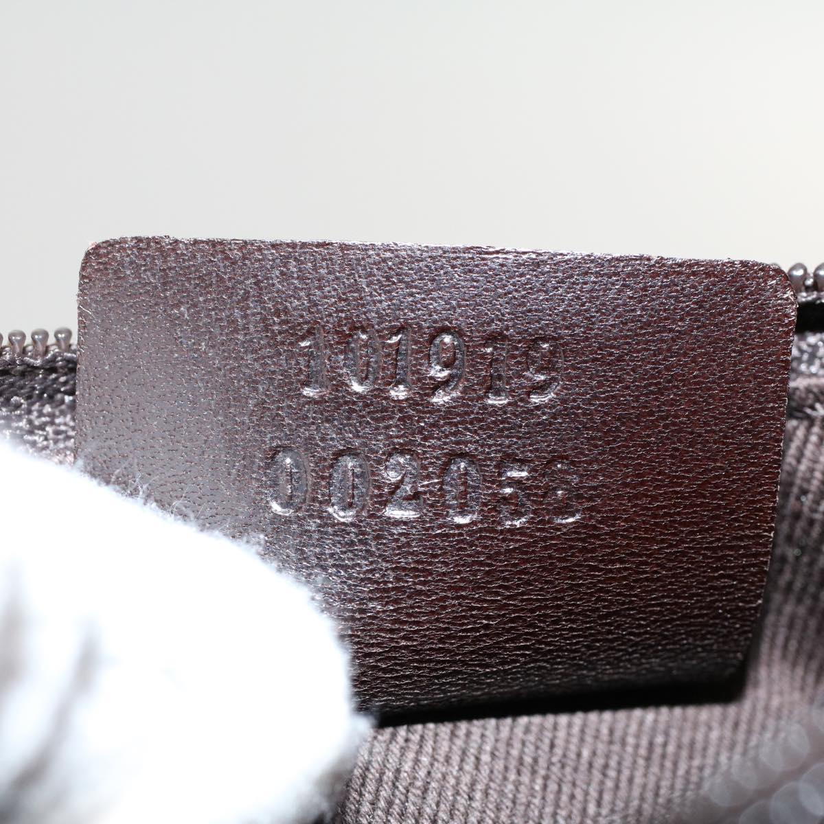 GUCCI GG Canvas Tote Bag Canvas Leather Dark Brown  fm2491