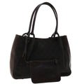 GUCCI GG Canvas Tote Bag Canvas Leather Dark Brown  fm2491