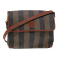 FENDI Pecan Canvas Shoulder Bag Black Brown  fm2527