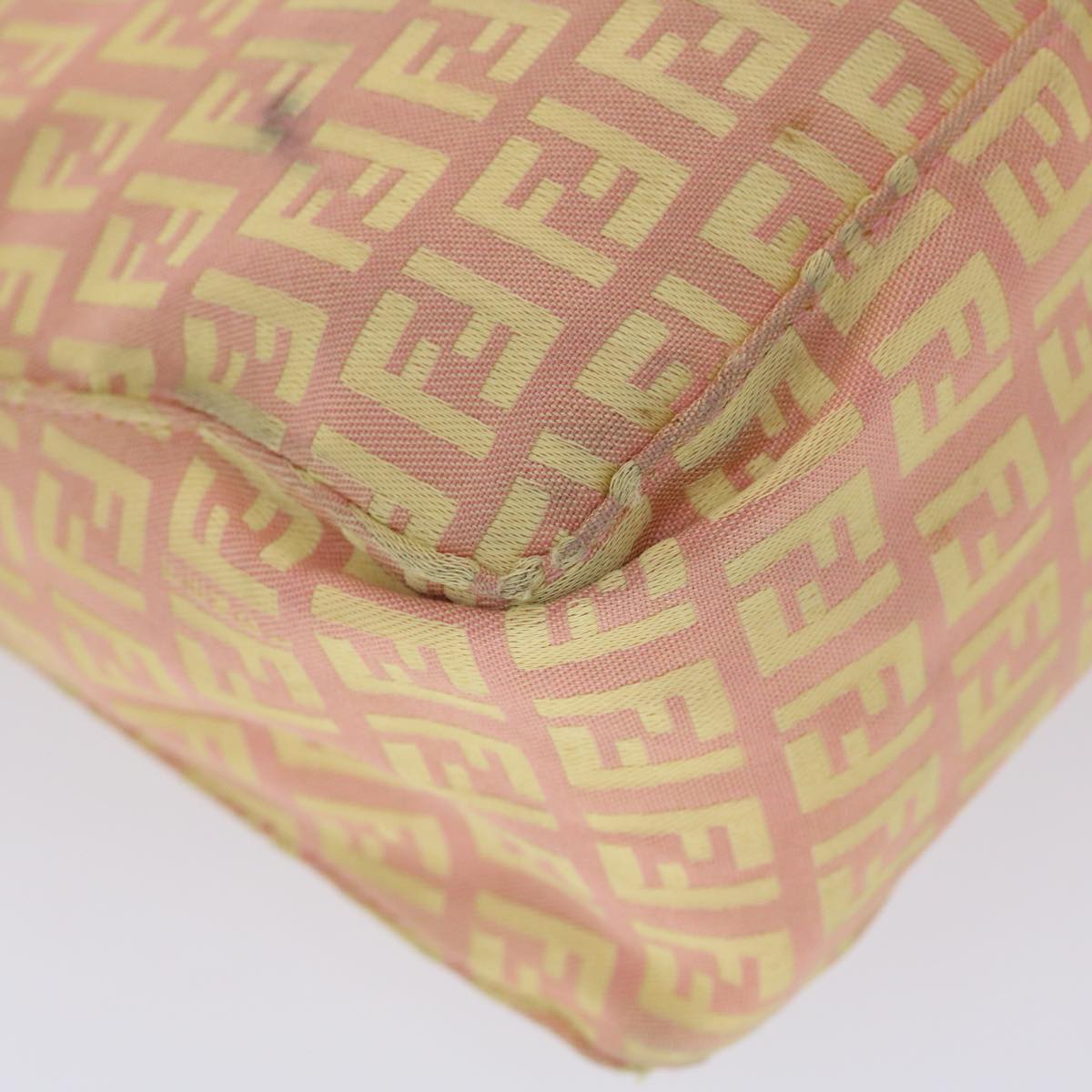 FENDI Zucchino Canvas Hand Bag Pink Gold  fm2528