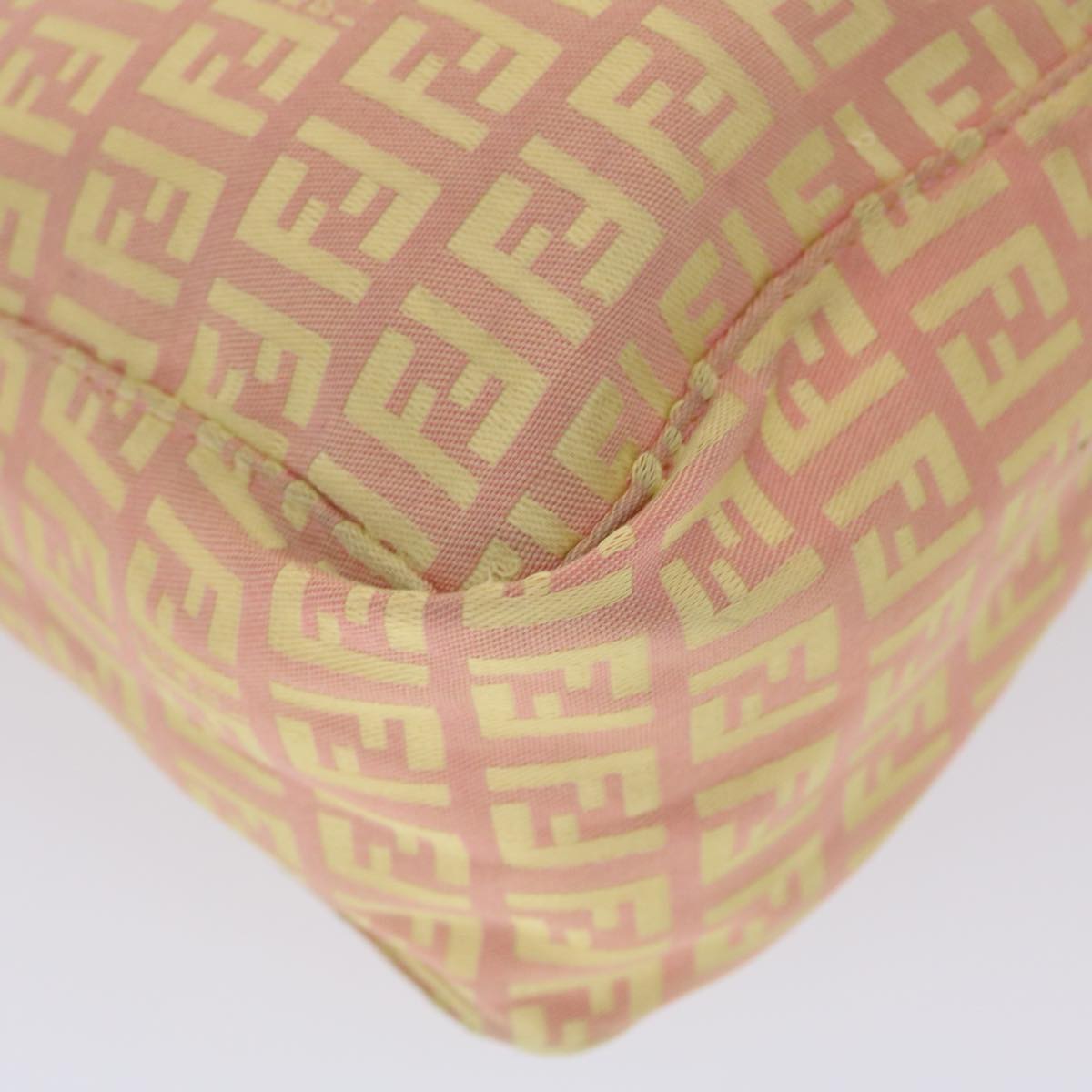 FENDI Zucchino Canvas Hand Bag Pink Gold  fm2528