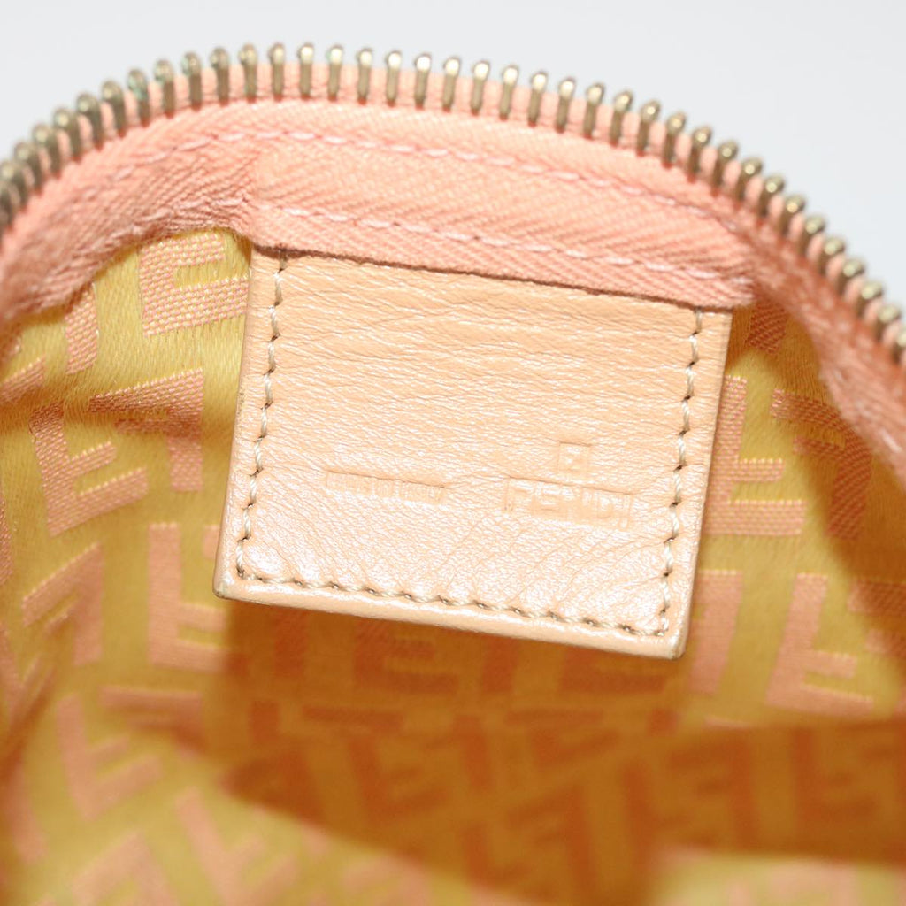 FENDI Zucchino Canvas Hand Bag Pink Gold  fm2528