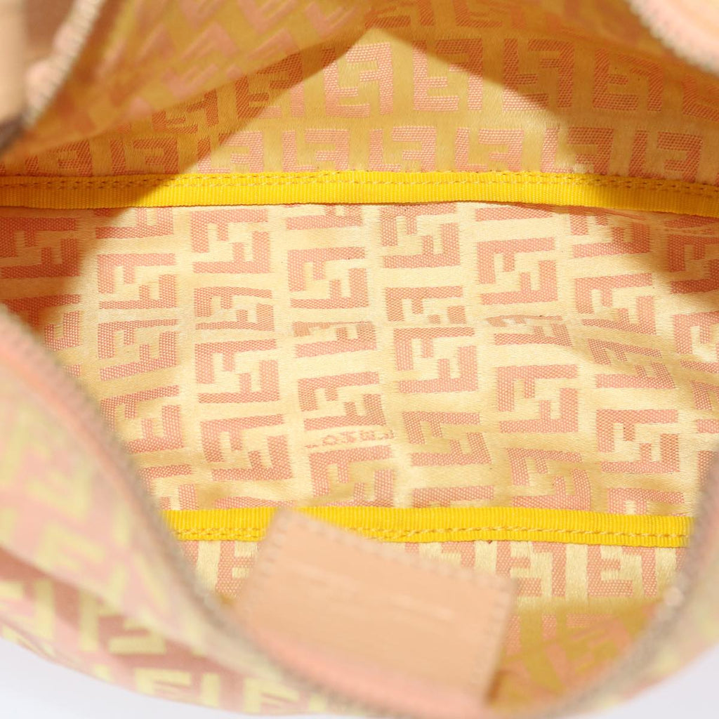 FENDI Zucchino Canvas Hand Bag Pink Gold  fm2528