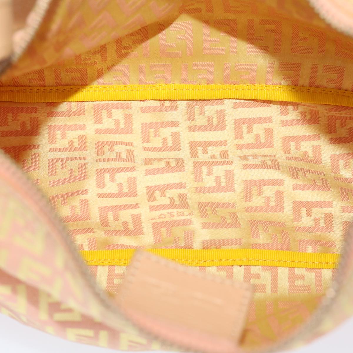 FENDI Zucchino Canvas Hand Bag Pink Gold  fm2528