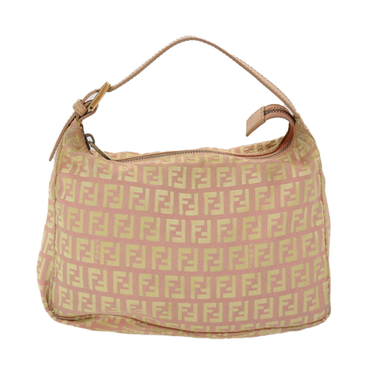 FENDI Zucchino Canvas Hand Bag Pink Gold  fm2528