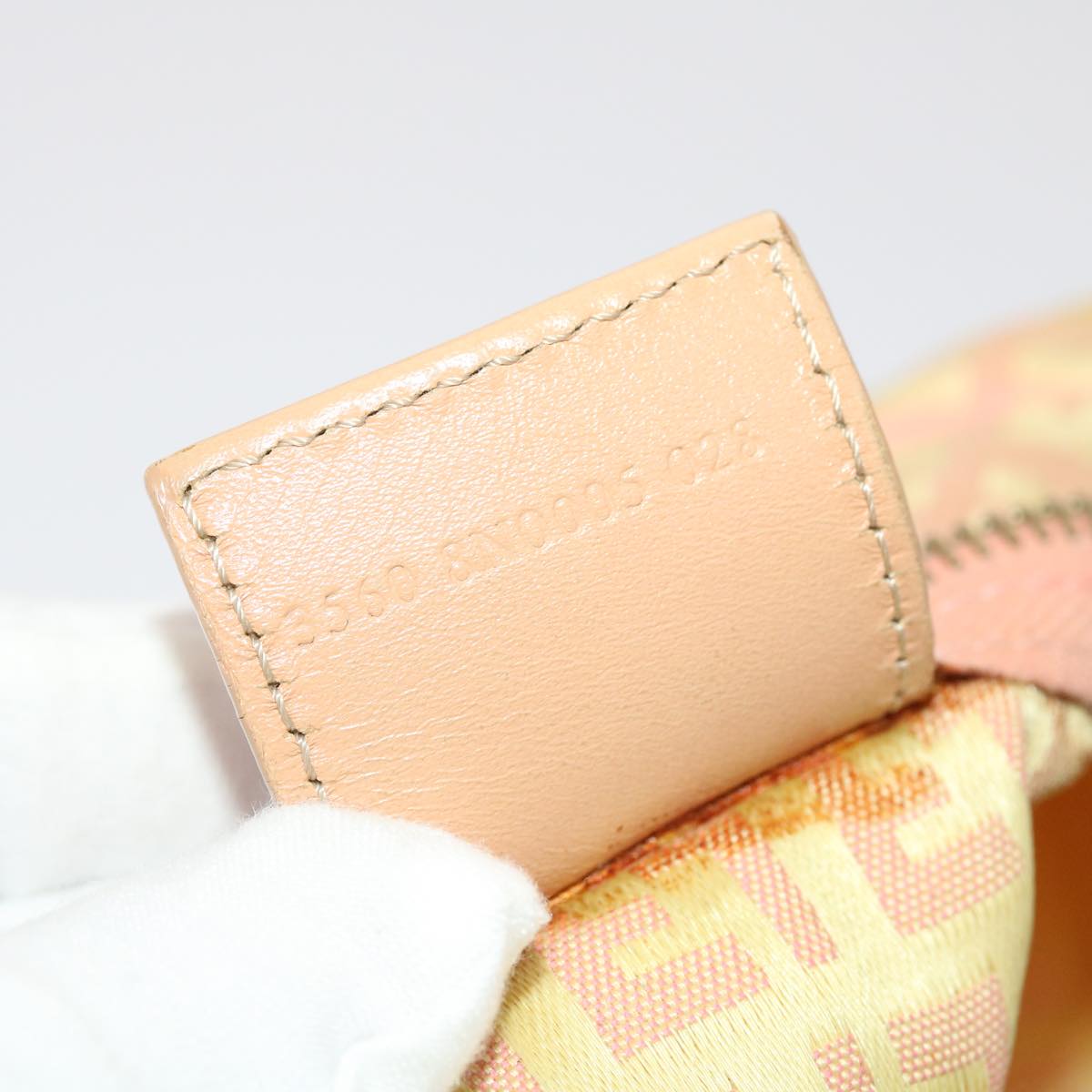 FENDI Zucchino Canvas Hand Bag Pink Gold  fm2528